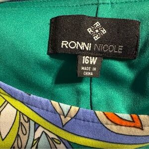 Ronni Nicole Multicolor Leaf Print Dress